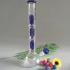 Heet "Blaze" Logo Glass Hookah met 3 blauwe kwallen Filters 17 inch High (GB-153)