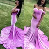 Glamorous Velvet Syrenki Suknie Sexy Off Ramię Koraliki Zipper Back Sweep Party Dress Moda 2K18 Afryki czarne dziewczyny