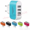 US EU Plug 3 Ports USB Chargeur mural 5V 3.1A Adaptateur LED Adaptateur secteur pratique de voyage avec trois ports USB pour iphone 5 6 7 pour samsung