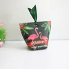 New Wedding Favor Boîtes Flamingo Candy Box Avec Ruban Originalité Papier Cadeaux Boîtes De Douche De Bébé Partie Décoration Vente Chaude