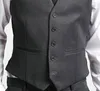 Wedding Groom Formal Vests Charcoal Gray Groomsmens Man Vest Custom Made Five Buttons Wedding Prom Dinner Waistcoat2329246