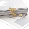 Weihnachten Elch-Brosche Schmuck Emaille Große Geschenke Art und Weise Gold, Silber plattiert Pin-Geschenk für Frauen-Mädchen