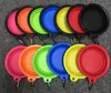 Dog Bowls Feeders hot Dog Folding Collapsible Feeding Bowl Silicone Water Dish Cat Portable Feeder Puppy Pet Travel Bowls KD1