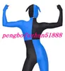 Sexy Palhaço Corpo Terno Trajes Novos Lycra Azul e Vermelho Spandex Palhaço Traje Catsuit Trajes Unisex Vestido Extravagante Partido Trajes Cosplay P320