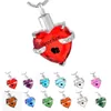 Brother Glass Cremazione Gioielli Cuore Birthstone Ciondolo Collana Urna per Portacenere Ricordo - per Donne Uomini