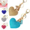 Gold Crystal Heart Keychain Tassel Charm Carabiner Key Rings Holder Bag Hangs Fashion Jewelry Will and Sandy Drop Ship