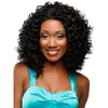 アフロの変態短い巻き毛の髪のウィッグ4色の女性黒茶色のかつらシミュレーション人間の完全な合成レースの毛
