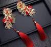 New Chinese Style Bridal ornaments, ancient costumes, crowned headwear, Xiu Wo kimono wedding gown, fringed headgear sets