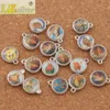 200pcs / lot émail médailles d'église religieuse catholique Saints Spacer perles de charme 14x11 4mm pendentifs en argent antique L1706249l