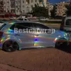 Silver Rainbow Chrome holographic Vinyl Car WRAP FILM Sticker With Air release NeoChrome Whole car covering foil Size:1.52*20M/Roll