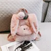 2018子供肩のバッグ女の子ファッション韓国のバックパックかわいい豪華なウサギの形のプレッピースタイルバッグティーンエイジャー旅行ショッピングバックパック4色