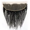 Dantel Frontal Hint Vrigin İnsan Saç Paketleri ile Kinky Kıvırcık 3 Bundles 13x4 Önceki Kıçlı Saç Uzantıları Atıks1535364