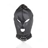 Bondage Faux Leather Open Eyes Mouth Breathable Head Hood Mask Restriant RoleplayCostume Sex Toy #R78