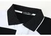 Kort skjorta sommar mens skjortor svart vit geometrisk tryckt designer smal passform skjortor män sommarkläder
