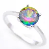 Luckyshine Jewelry Biżuteria Prezent Classic Rainbow Mystic Topaz Gems 925 Sterling Silver Ring Stud Kolczyki Kobiety Biżuteria Zestaw Darmowe Shippings