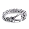 8.26inch (21cm) 11mm 316L Stainless Steel Silver simple nail button men's Hip-HOP Figaro Link Chain Bracelet Bangle Cool toggle Clasp