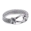 8 26 pollici 21 cm 11 mm Acciaio inossidabile 316L Argento semplice bottone per unghie da uomo Hip-HOP Figaro Bracciale a catena a maglie Bangle Cool toggle Clas227y