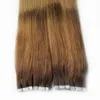 Nakładać Taśma Klej Skóra Weft Hair Ombre Taśma w Ludzkich Włosach Rozszerzenia Srebrne Szary Rozszerzenia Blondynki Przedłużanie włosów 40 sztuk 18 "20" 22 "24"