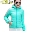 Wholesale- 11色新しい冬のジャケット女性のアウタースリムフード付きコットンジャケット女性暖かいライト薄いパーカーBIヤードM-2XL -F1272