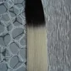 18 "20" 22 "24" Appliquer un ruban adhésif adhésif THEFT Coiffure Ombre Tape dans les extensions de cheveux humains T1B / 613 Extensions droites Ruban blonde Extensions de cheveux