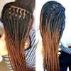 Stock ombre brown color medium braided lace front wigs two tone synthetic Braided Wigs for african american women
