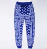 2017 Hip Hop Jogger pantalons de survêtement décontracté sarouel unisexe streetwear coton Joggers rouge bleu bandana pantalon 92001