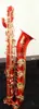 Nouveau Saxophone baryton Surface rouge Unique motif de Dragon chinois magnifiquement sculpté avec touche basse A haute F peut personnaliser le Logo