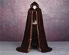 Velvet Pelerin Kış Düğün Pelerin Cape Sıcaklık Düğün Gelin Pelerin Ucuz Wicca Robe Wram Noel Kat Uzunluğu Uzun Gelin Ceketi 1787652
