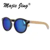 Magic Jing – lunettes de soleil rondes en plastique, pare-soleil avec temple en bambou, lentille UV400 pour hommes et femmes WPB4023
