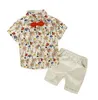 Moda 2017 novo conjunto de roupas infantis para bebê menino camiseta de algodão calças curtas conjunto infantil para verão roupas de desenho animado para meninos serve 2 cores 2-6T