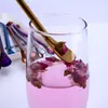 Stainless Steel Straws Colorful Filter Stirring Spoon Straws Reusable Rainbow Straws Tea Gourd Drink Accessories M2378