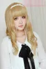 Light tone girl piano blowing silk Fashion dark blonde Cosplay Curly Wig