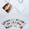 Whole 10pcs DIY MDF Blank Key Chain Square Sublimation Wooden Key Ring For Heat Press Transfer Po Logo Gift ship4414408