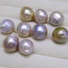 New DIY beads Unusual yellow purple Baroque Edison Natural big pearl 9-12mm loose beads of pearl accessories wholesale Free shipping