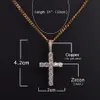 Men/Women Hip hop Jewelry Zircon Cross Necklace Pendant Necklace Charm Bling With 4mm Tennis Chain For Gift drop shipping