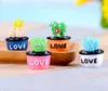 2 Conjunto 16 pcs Cactus Resina Miniaturas Série Paisagem Acessórios Para Casa Jardim Bolo Decoração Artesanato Scrapbooking Diy