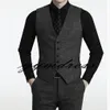 Dark Gray Tweed Wedding Groom Vests Groomsmen Vests Men's Suit Vests Vest Dress Vest Waistcoat Dress Prom Party Custom Couple Day