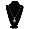 Iced Out Compass Pendant Necklace Bling Cubic Zircon Chains High Quality Hip Hop Gold Silver Color Charm smycken gåvor243n