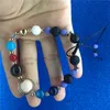 Univers Galaxy Planets Bead Bracelet Solar System Moon Star Natural Stone string bracelet Essential Oil Diffuser bijoux volonté et sable