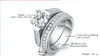 Bijoux anneaux de mariage ensembles pour femmes couleur argent 2 tours Bijoux mode od 270Z