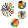 8PCS Colorful Wind Spinner Whirligig Pinwheel Weatherproof Nylon Outdoor Garden Lawn Yard Wedding Games Shop Decoration