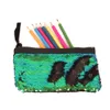 NEW hot students pencil bags Mermaid sequins pencil case envelope clutch bag fish Scales stationary box 15colors