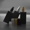 sambette 50pcs High Quality 50ml Square Glass Perfume Bottle 50ml black Glass Spray Bottle Fragrance Packaging Bottle Refillable 20pcs