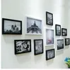11-teiliges Set mit mehreren Fotorahmen aus Holz, Bilderrahmen zum Aufhängen, Collage, Schwarz und Weiß, CH0032