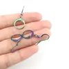 Rainbow Color Earring Hooks Clasp Clip Oor Manchet Sieraden Accessoires Roestvrij staal