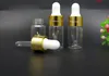 3ml Mini Tom droppflaska Bärbar aromaterapi Esstenial Oil Bottle med glasögon Dropper Amber och Clear Colors SN1400