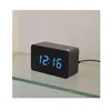 Despertadores de madeira fibisona com termômetro, relógios de luz de controle de som, relógio de mesa digital