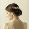 Vintage Wedding Headpieces Hair Accessories Pearls Rhinestones Golden Silver Leaf Bridal Hair Comb Women Hair JewelryBW-HP842