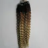 T1B/613 أشقر OMBRE HURM HEARD AFRO KINKY CURLY MICRO LOOP RING Extensions 100G/PCS Curly Micro Bead Hair Extensions