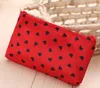 Wholesale Satin Women's Single zipper Heart Pattern Cosmetic Bag Clutch bag wash bag Small Cosmetic Cases